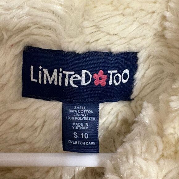 Limited Too Girls Tan Ivory Corduroy Vest Faux Fur Size Small - Picture 7 of 8